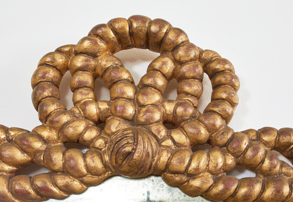 Napoleon III Style Carved Giltwood Rope Tassel Mirror