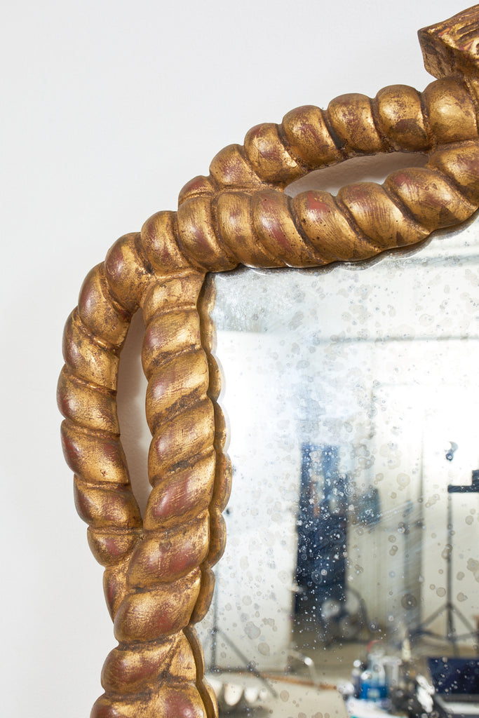 Napoleon III Style Carved Giltwood Rope Tassel Mirror