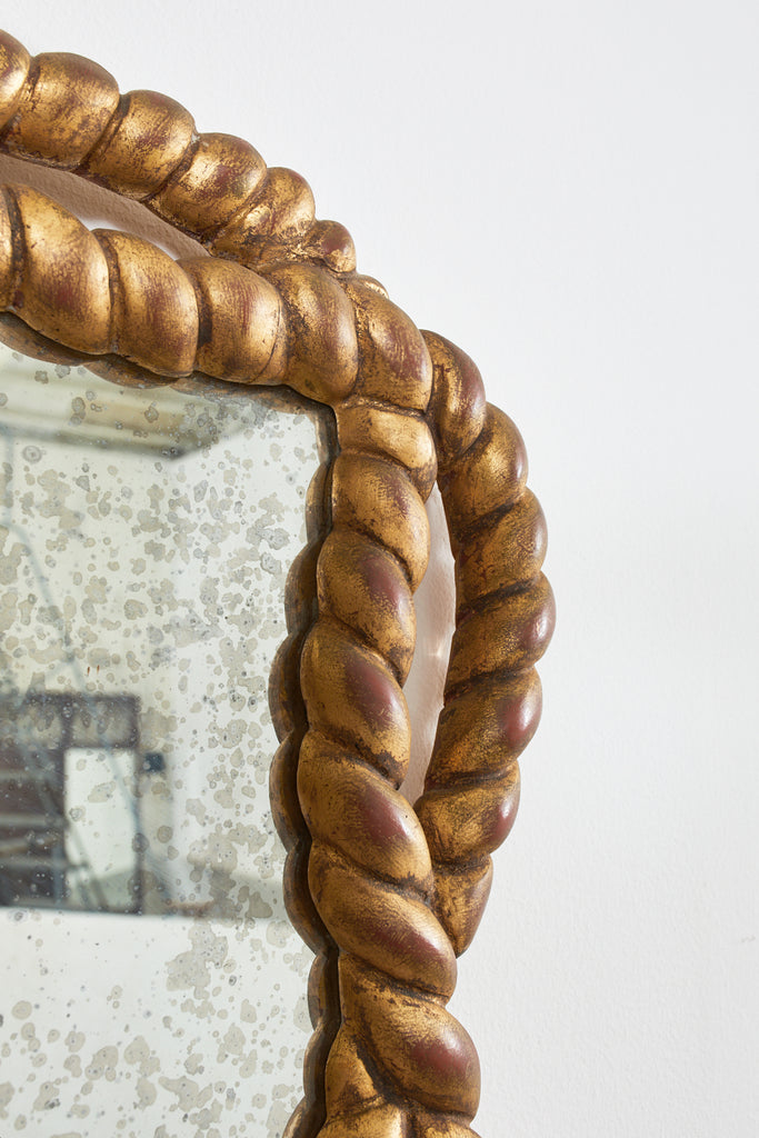 Napoleon III Style Carved Giltwood Rope Tassel Mirror