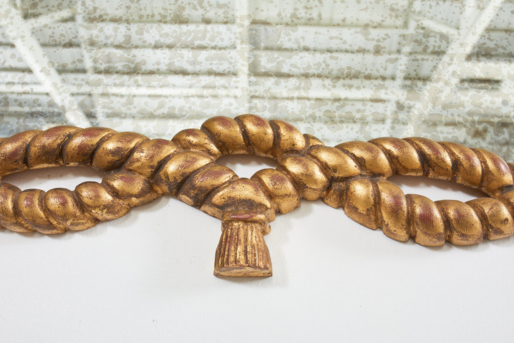 Napoleon III Style Carved Giltwood Rope Tassel Mirror