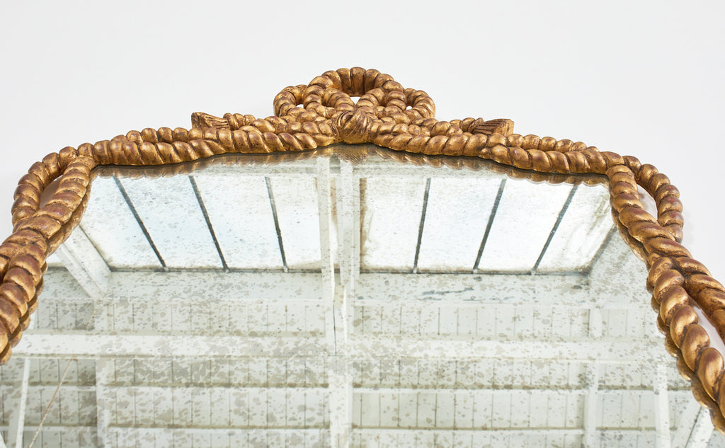 Napoleon III Style Carved Giltwood Rope Tassel Mirror