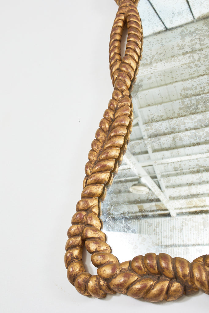 Napoleon III Style Carved Giltwood Rope Tassel Mirror