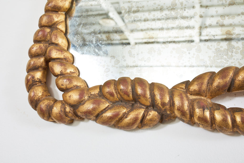 Napoleon III Style Carved Giltwood Rope Tassel Mirror