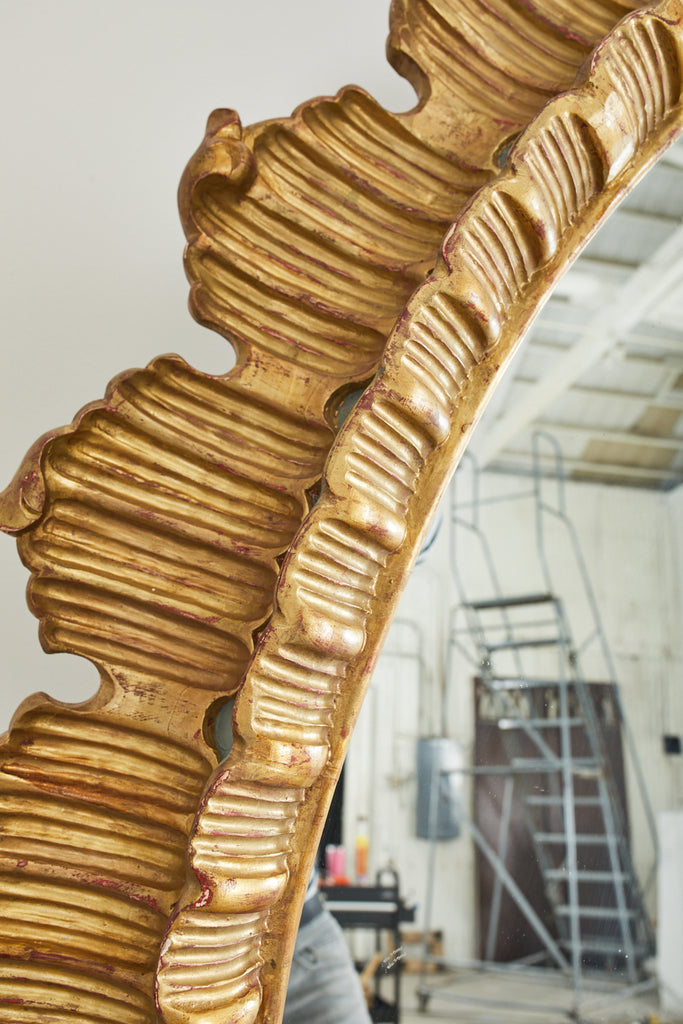 Monumental Italian Neoclassical Style Gilt Sunburst Mirror