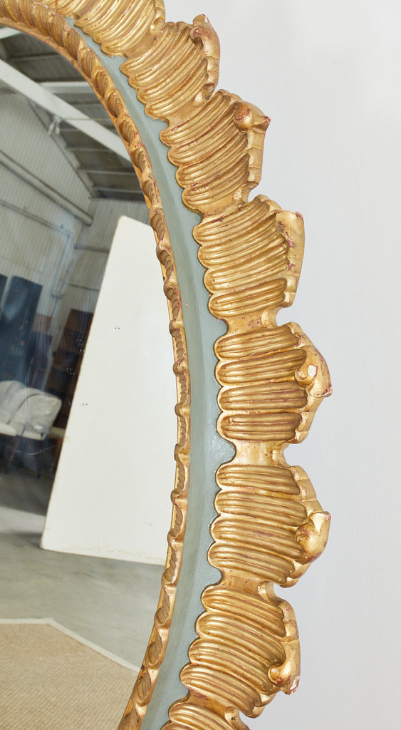 Monumental Italian Neoclassical Style Gilt Sunburst Mirror