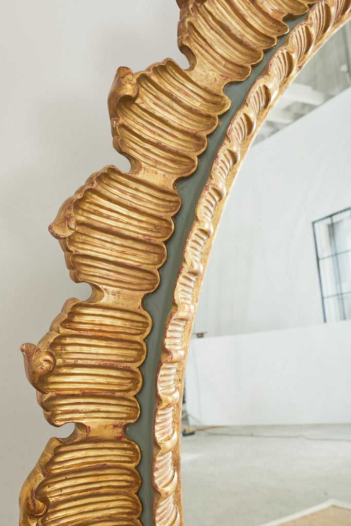 Monumental Italian Neoclassical Style Gilt Sunburst Mirror