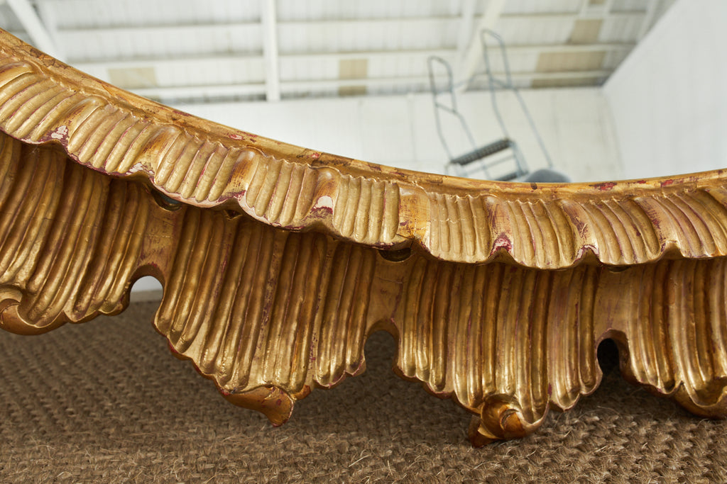 Monumental Italian Neoclassical Style Gilt Sunburst Mirror