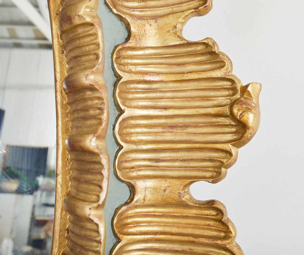 Monumental Italian Neoclassical Style Gilt Sunburst Mirror