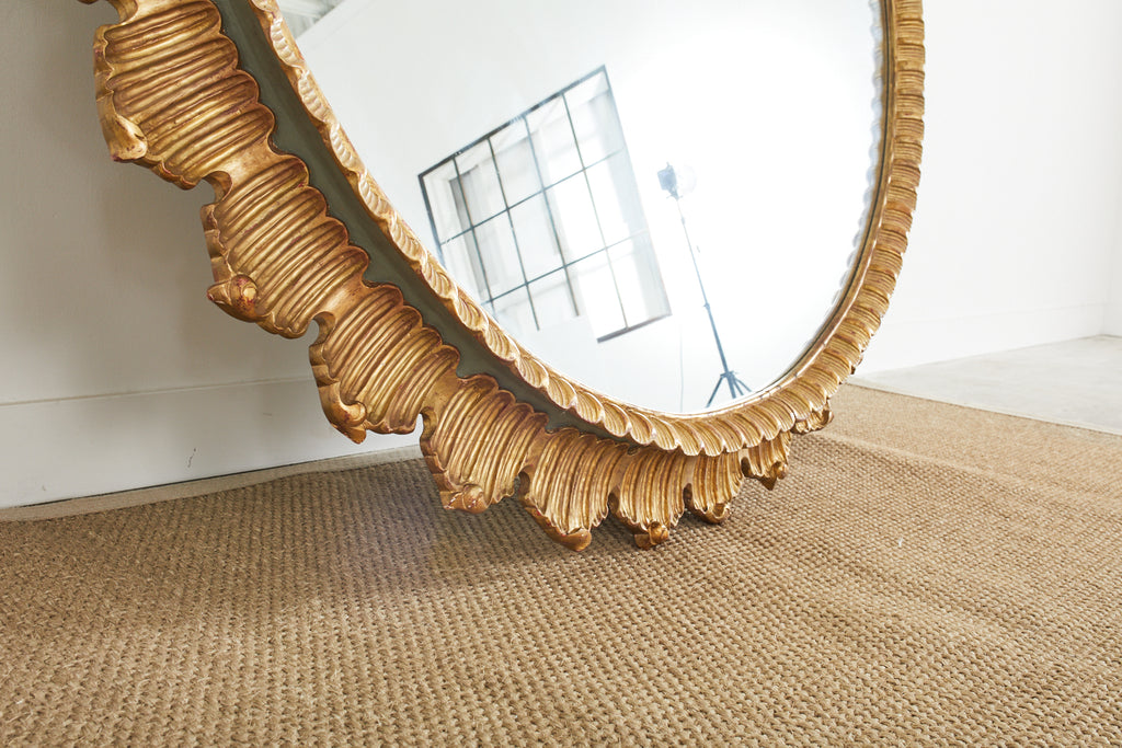 Monumental Italian Neoclassical Style Gilt Sunburst Mirror