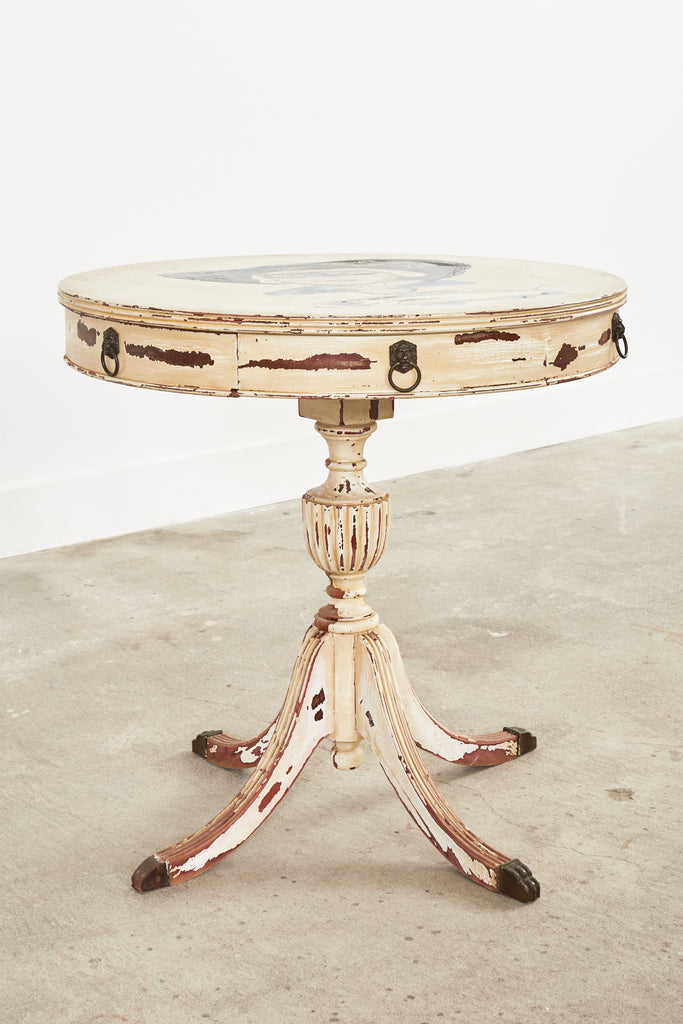 Country Swedish Gustavian Center Table Painted by Ira Yeager