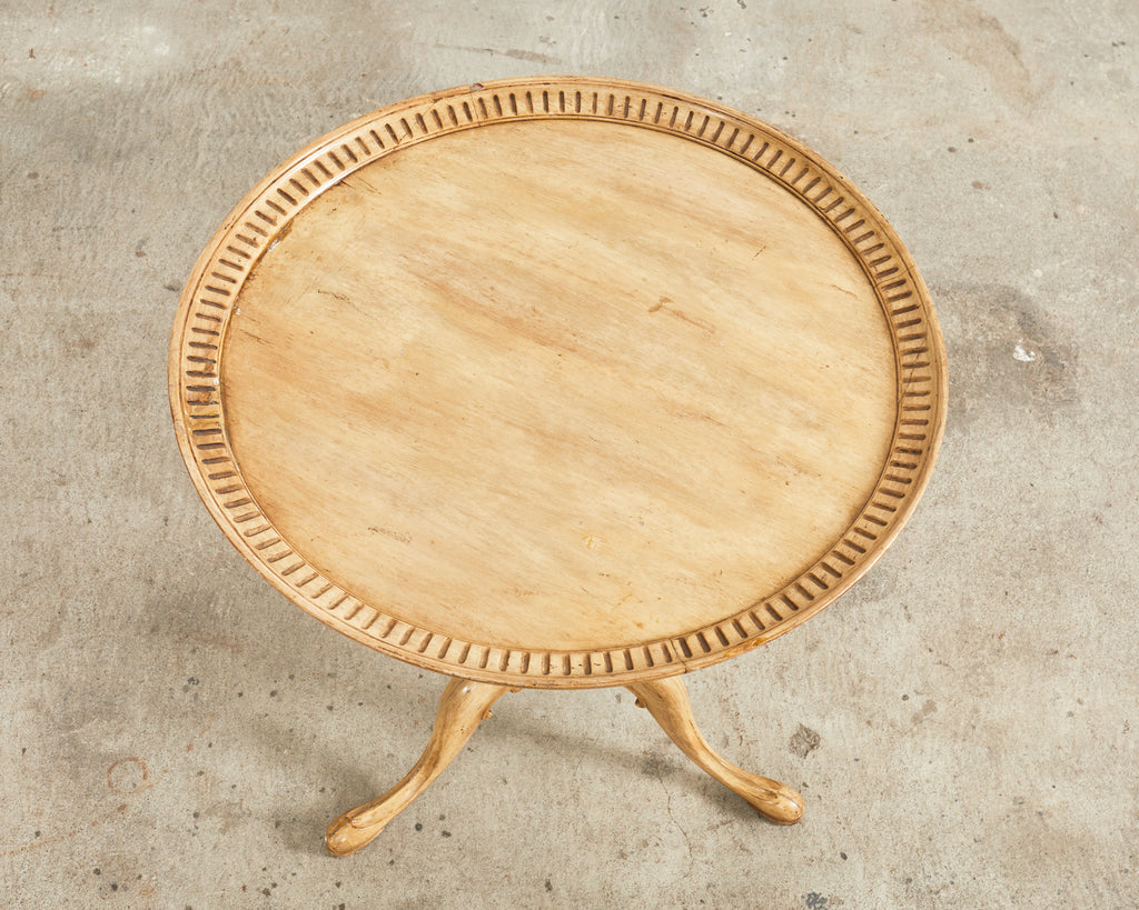 19th Century Georgian Bleached Mahogany Pie Crust Tripod Table