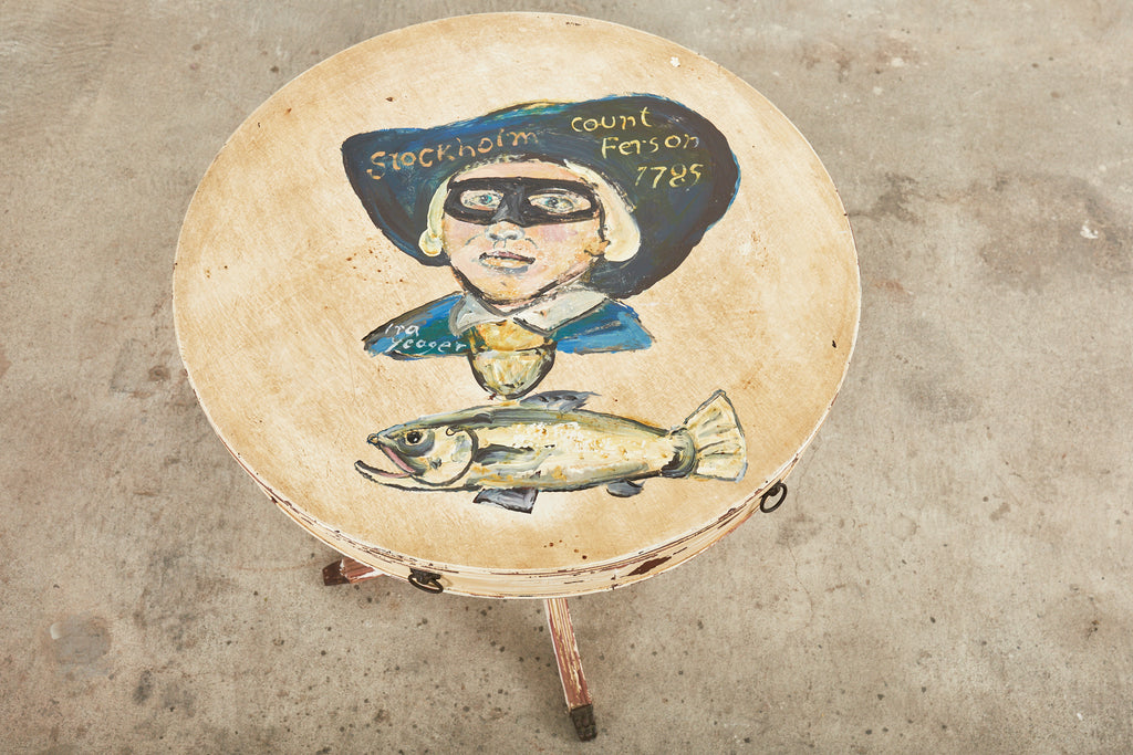 Country Swedish Gustavian Center Table Painted by Ira Yeager