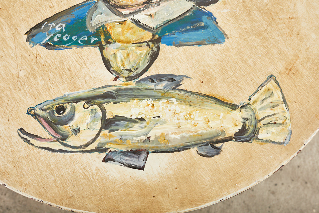 Country Swedish Gustavian Center Table Painted by Ira Yeager