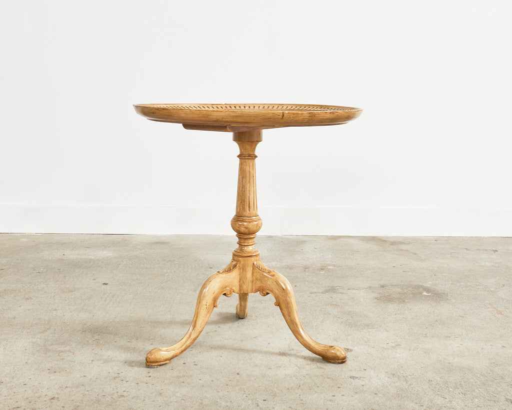 19th Century Georgian Bleached Mahogany Pie Crust Tripod Table
