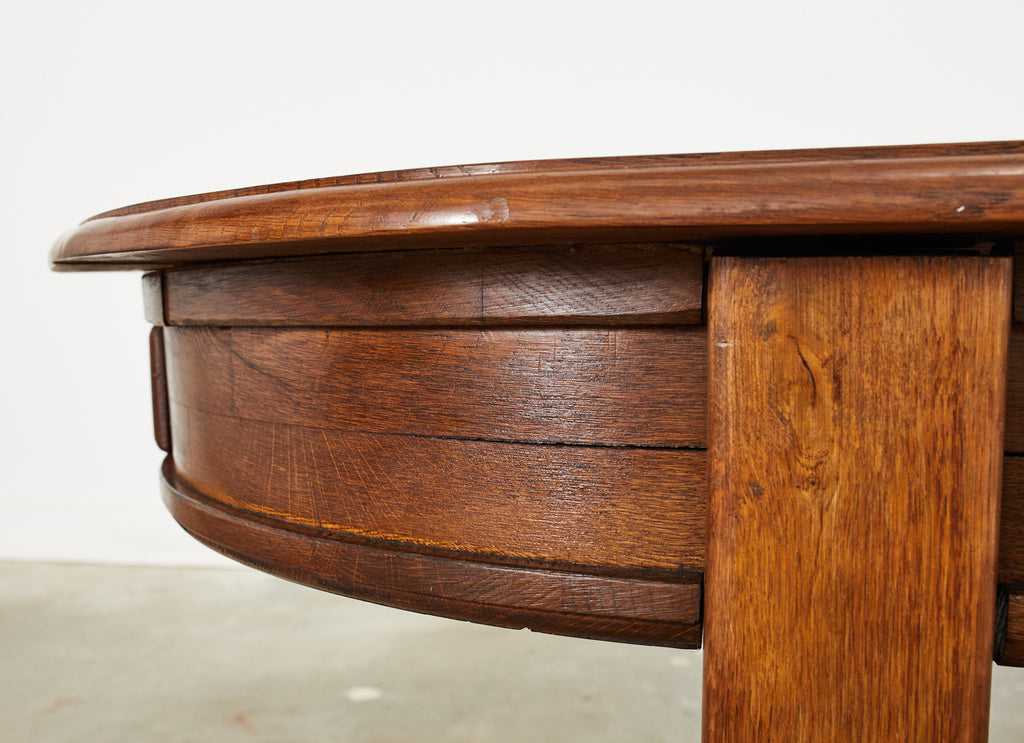 Country French Provincial Oak Farmhouse Trestle Dining Table