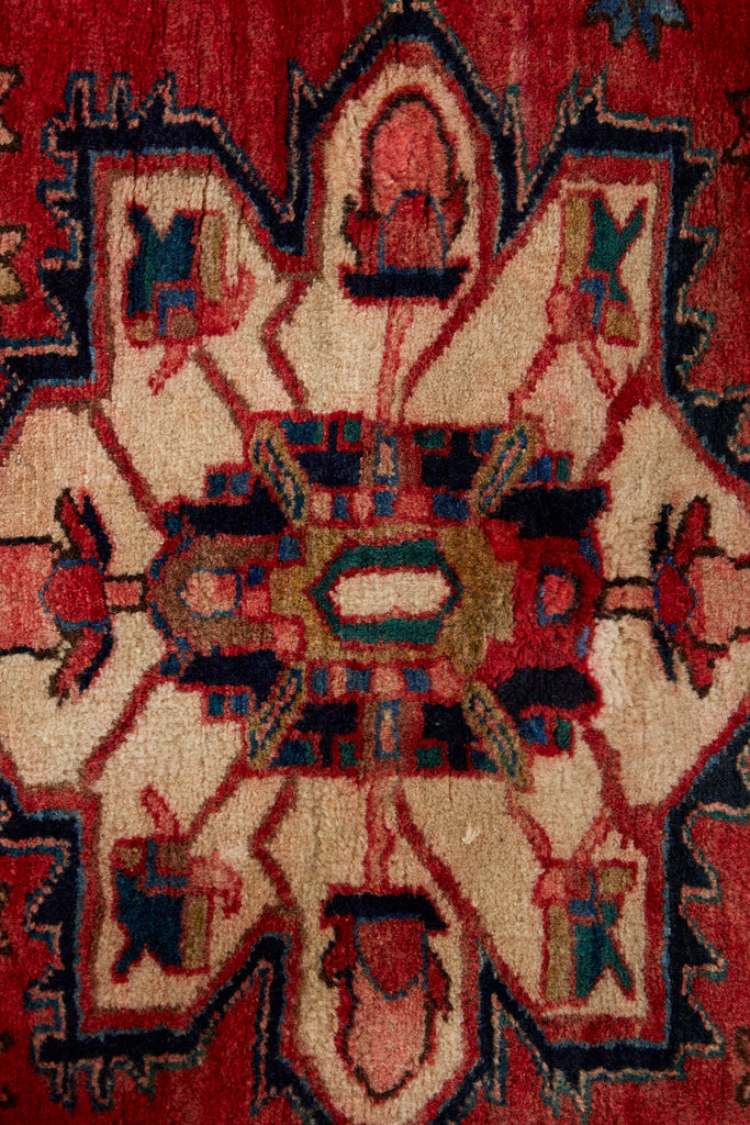 Semi Antique Persian Heriz Tribal Design Runner