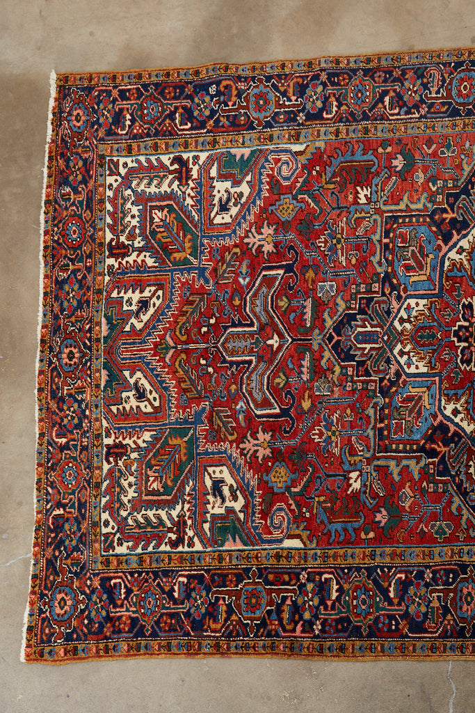 Early 20th Century Antique Persian Heriz Rug