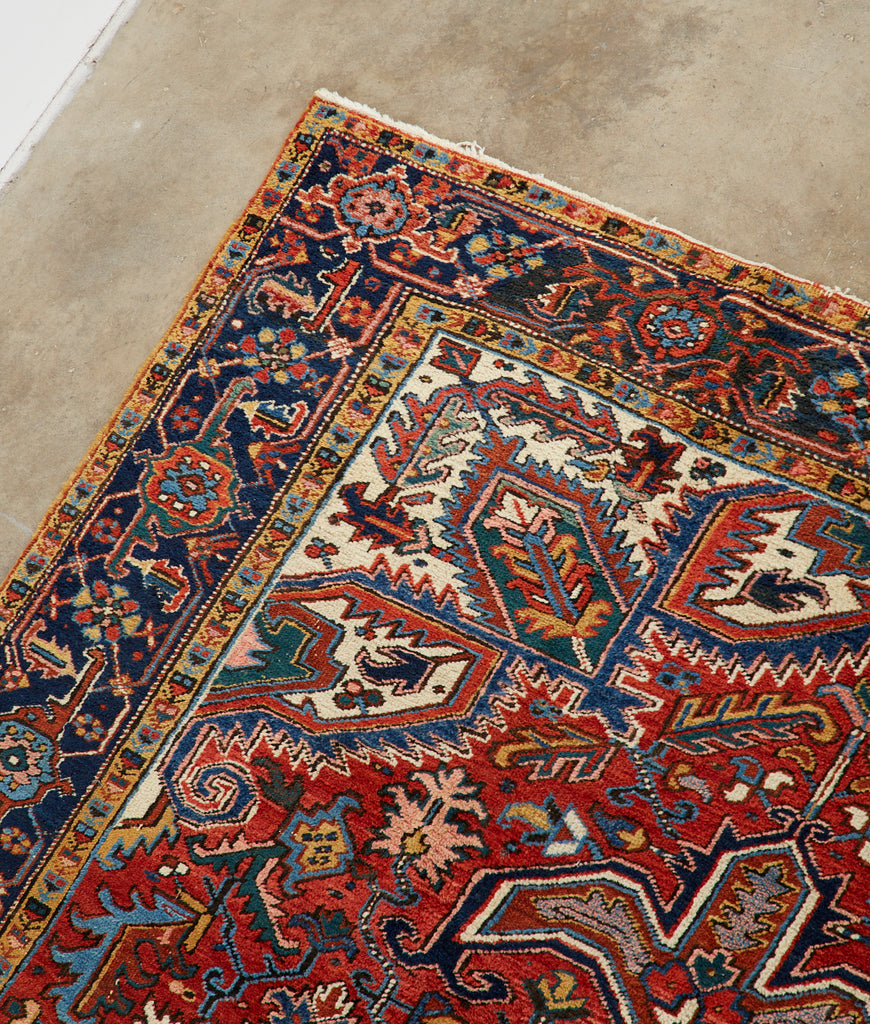 Early 20th Century Antique Persian Heriz Rug