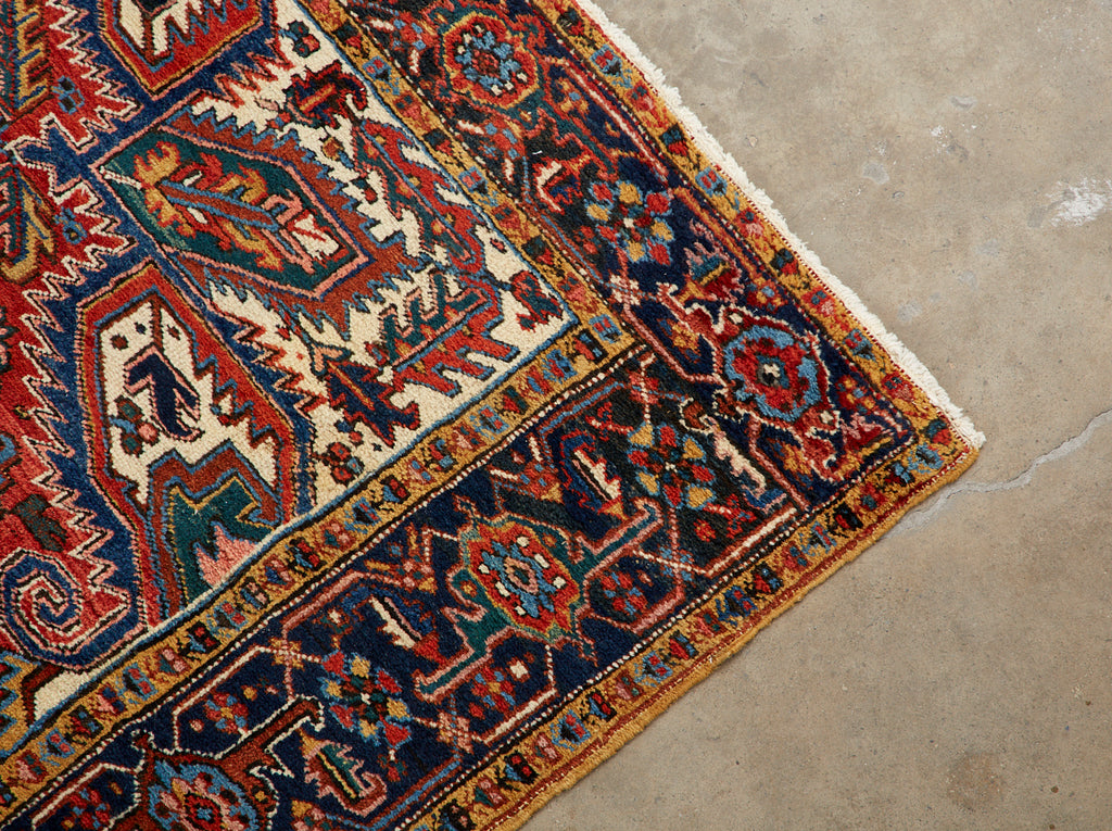 Early 20th Century Antique Persian Heriz Rug
