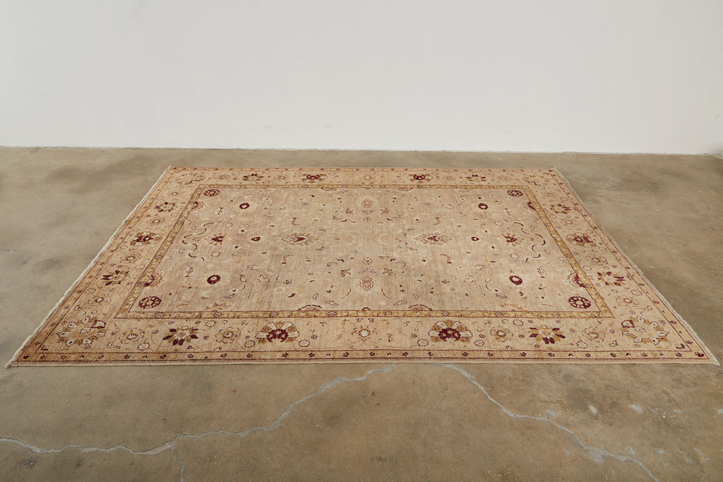 Vintage Khotan Style Beige Rug Carpet