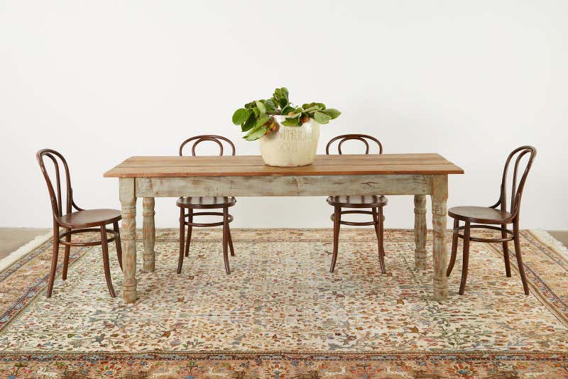 American Country Painted Pine Farmhouse Dining Table