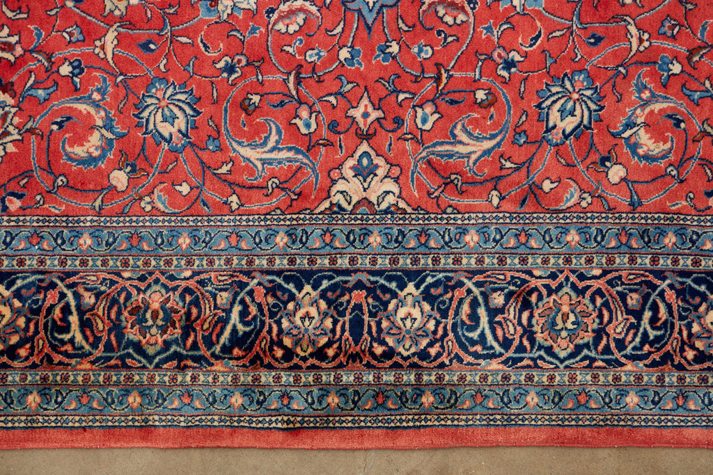 Traditional Ruby Red Persian Medallion Sarouk Rug