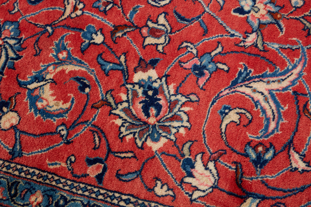 Traditional Ruby Red Persian Medallion Sarouk Rug