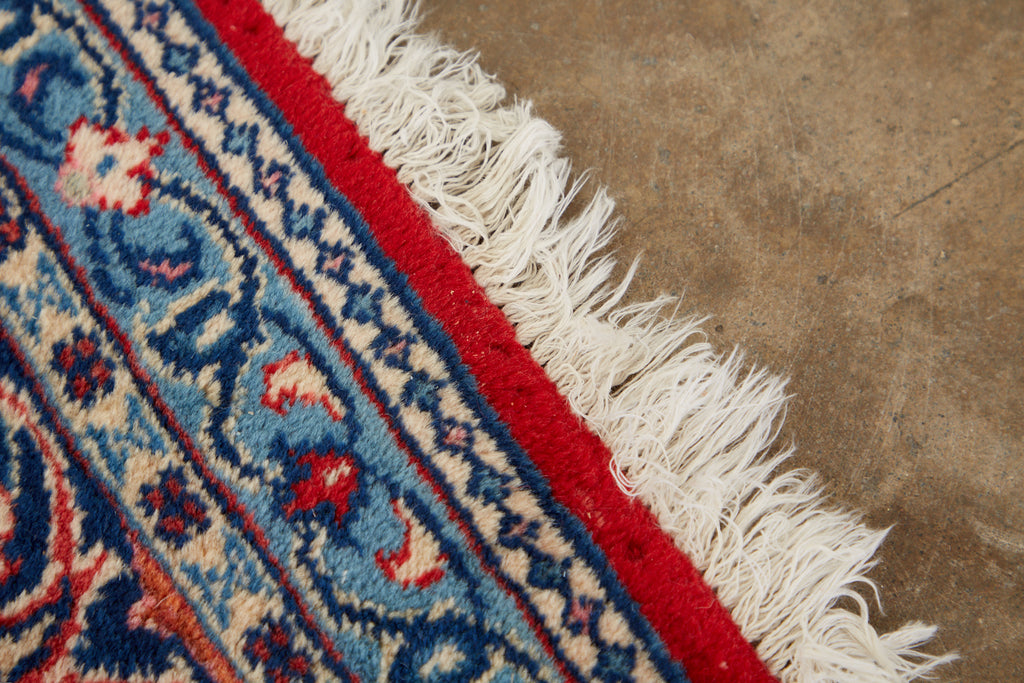 Traditional Ruby Red Persian Medallion Sarouk Rug