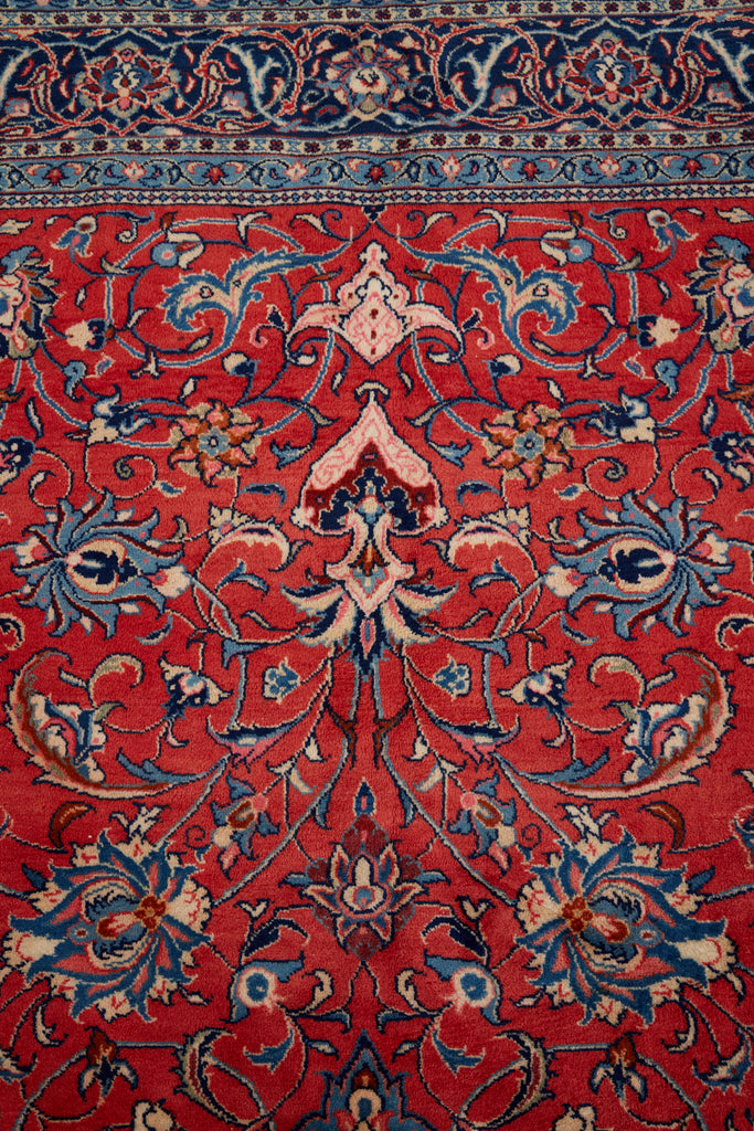Traditional Ruby Red Persian Medallion Sarouk Rug