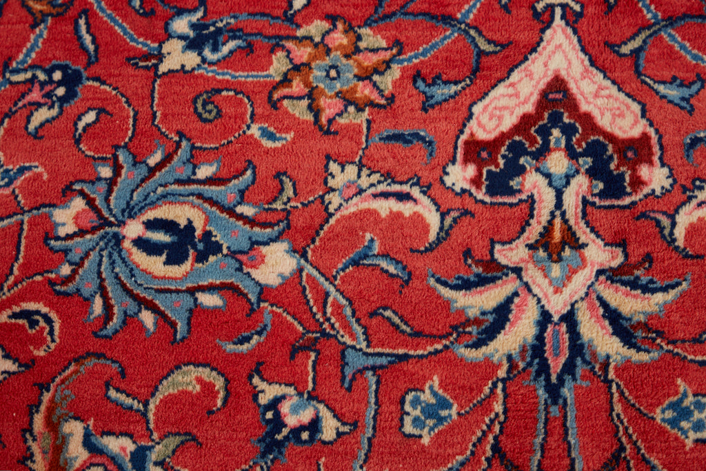 Traditional Ruby Red Persian Medallion Sarouk Rug