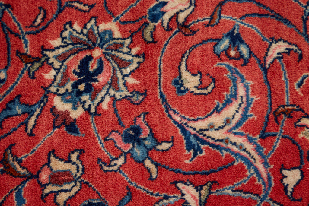 Traditional Ruby Red Persian Medallion Sarouk Rug