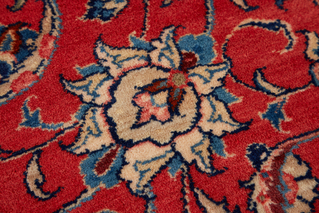 Traditional Ruby Red Persian Medallion Sarouk Rug