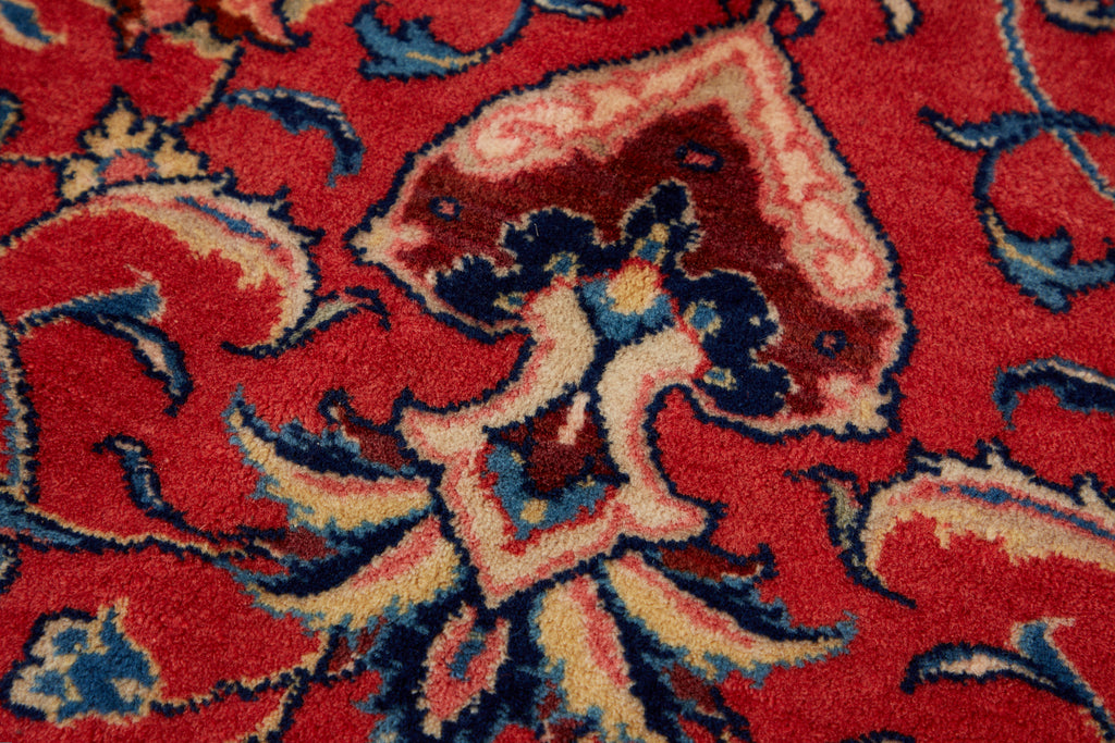 Traditional Ruby Red Persian Medallion Sarouk Rug