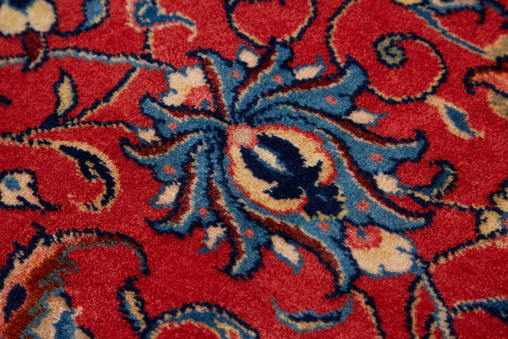 Traditional Ruby Red Persian Medallion Sarouk Rug