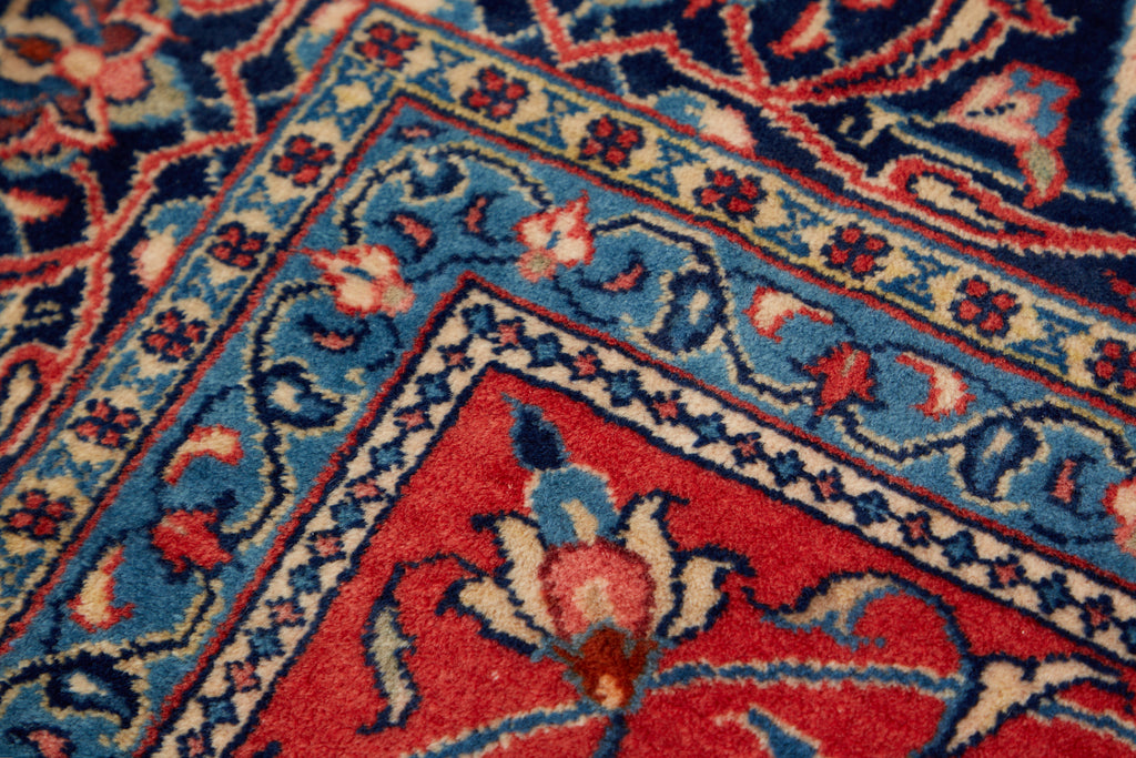 Traditional Ruby Red Persian Medallion Sarouk Rug
