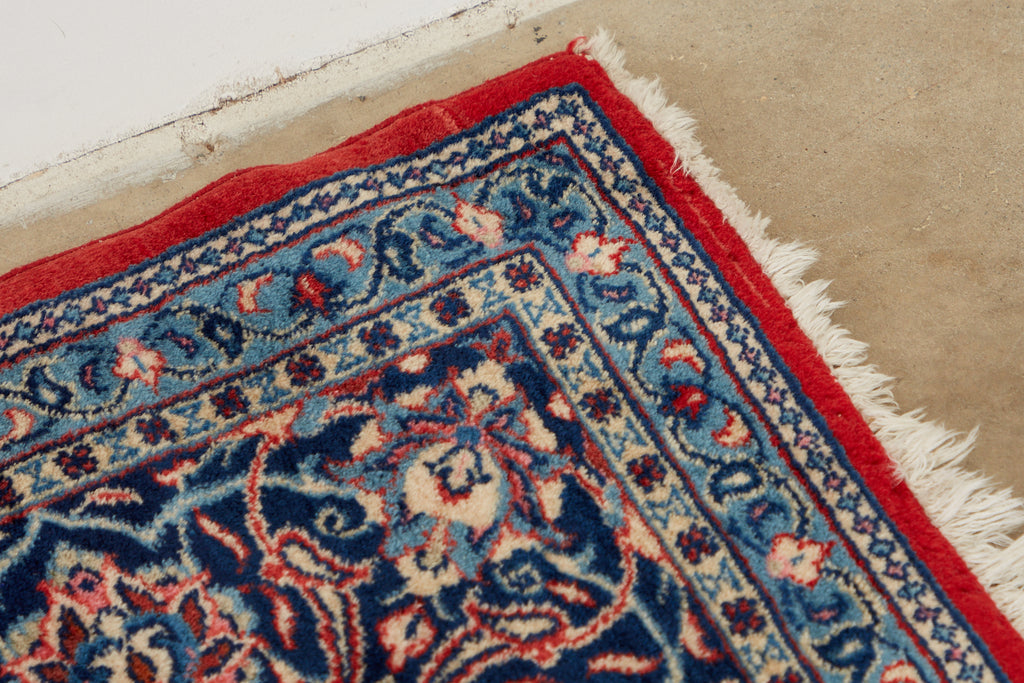 Traditional Ruby Red Persian Medallion Sarouk Rug