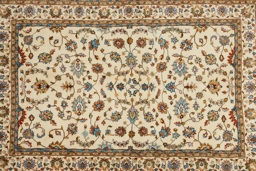 Ivory Indo Persian Kashan Design Rug