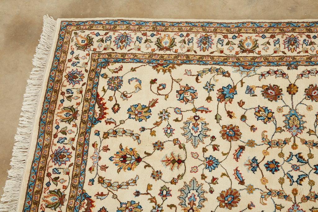 Ivory Indo Persian Kashan Design Rug