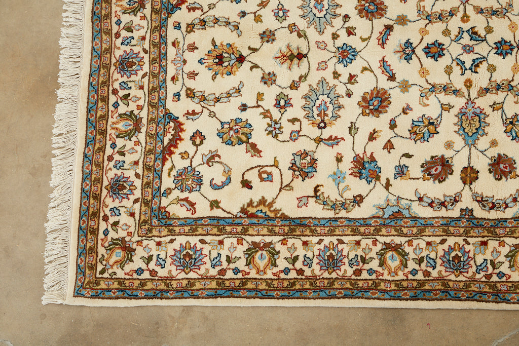 Ivory Indo Persian Kashan Design Rug