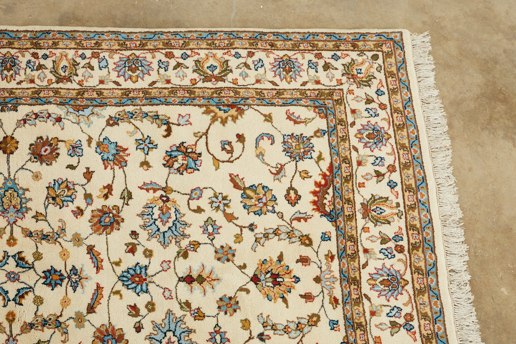 Ivory Indo Persian Kashan Design Rug