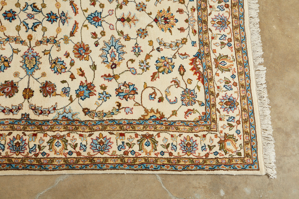 Ivory Indo Persian Kashan Design Rug
