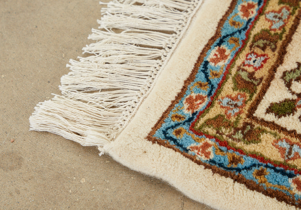 Ivory Indo Persian Kashan Design Rug