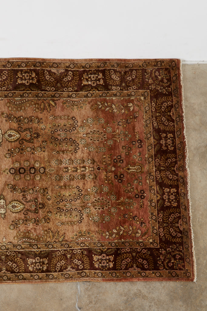 Vintage Indo Persian Kashan Design Rug Carpet