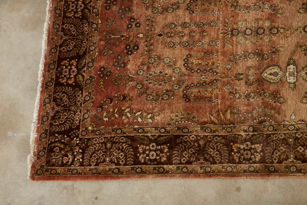 Vintage Indo Persian Kashan Design Rug Carpet