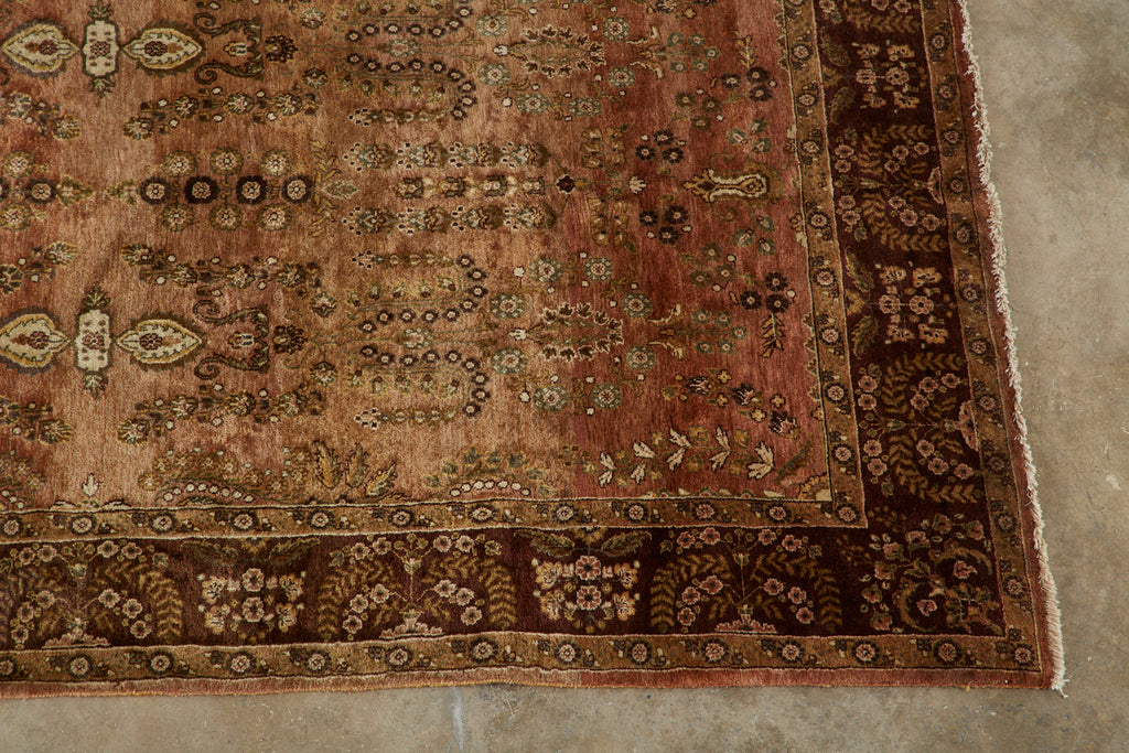 Vintage Indo Persian Kashan Design Rug Carpet