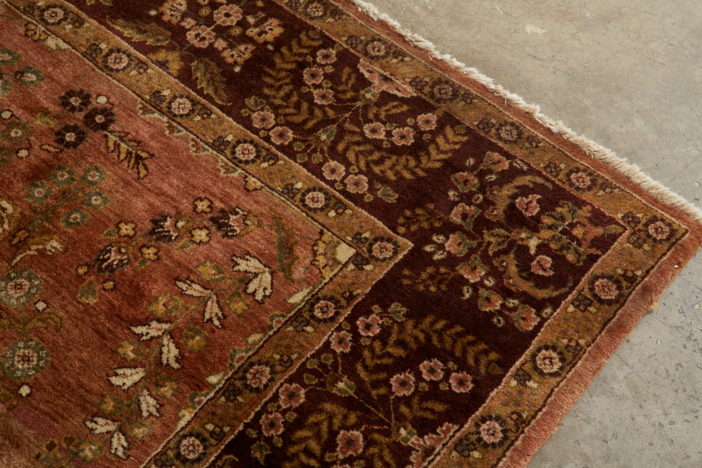 Vintage Indo Persian Kashan Design Rug Carpet