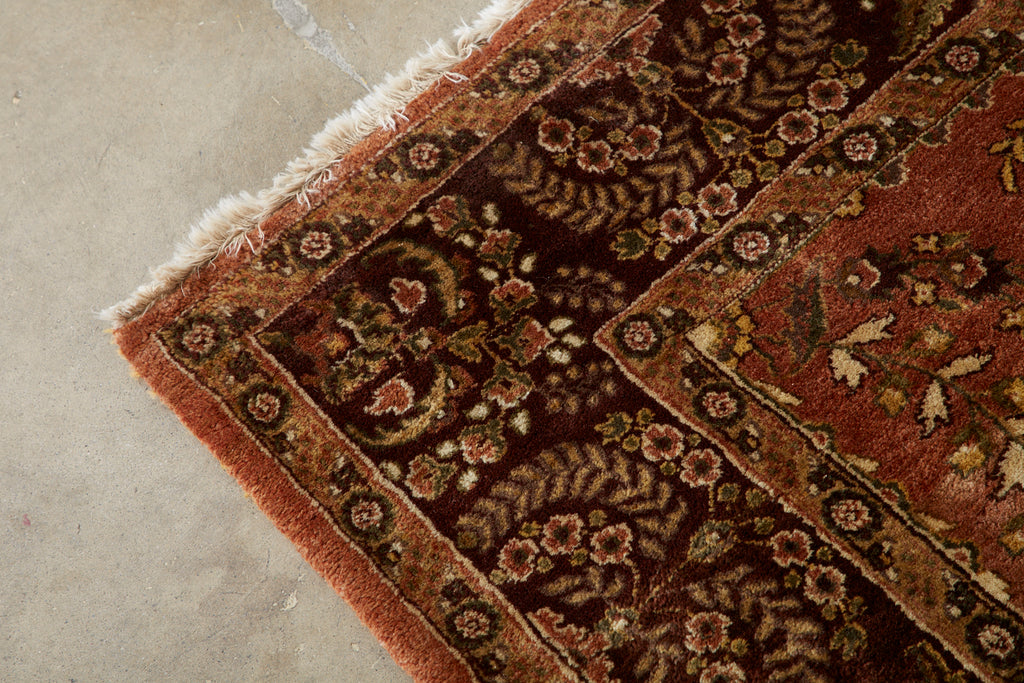 Vintage Indo Persian Kashan Design Rug Carpet