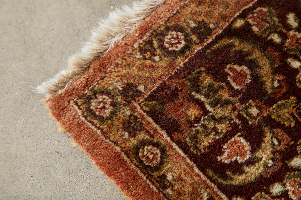 Vintage Indo Persian Kashan Design Rug Carpet