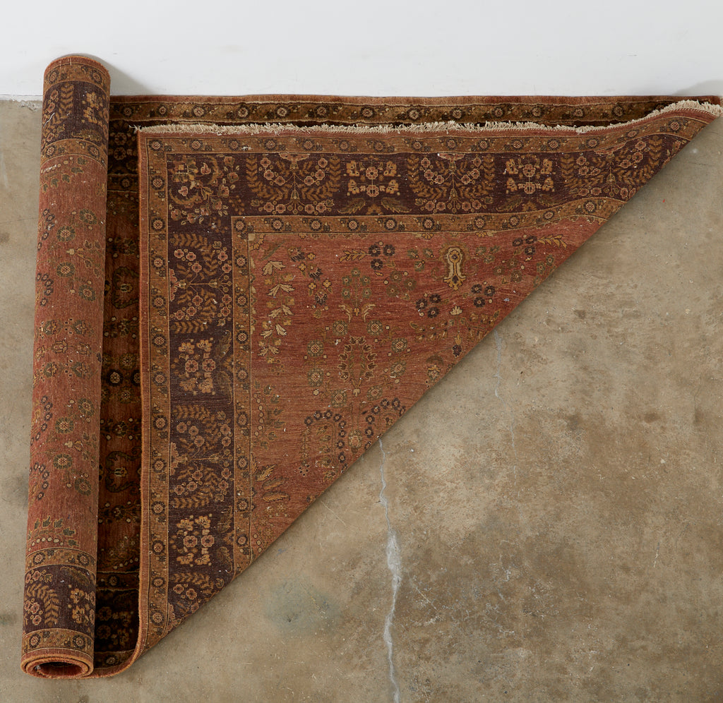 Vintage Indo Persian Kashan Design Rug Carpet