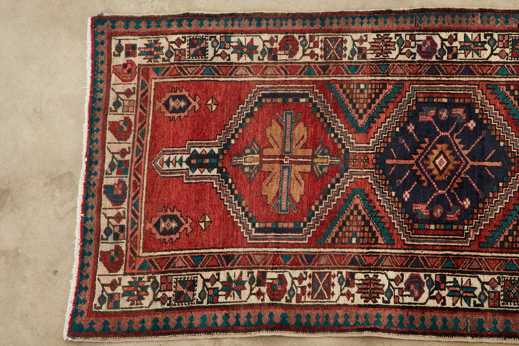 Vintage Persian Kazak Runner Rug